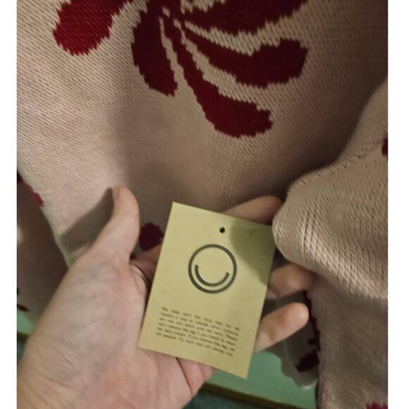 NWT! FOR DAYS Oversized Floral Crew Sweater in Light Pink Floral Organic Cotton - Picture 11 of 11